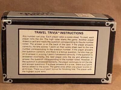 Vintage TRAVEL TRIVIA Game by Whitehall Games World-wide Questions Answers  Quiz