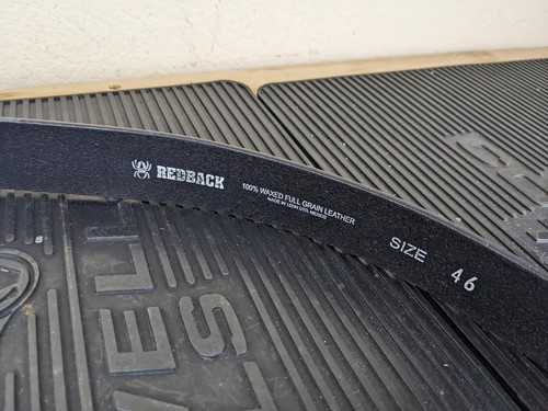 #ba243 NEW REDBACK MBLT46 SCRATCHPROOF BLACK BELT MENS 46 - Picture 3 of 9