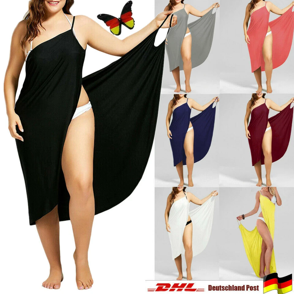 Übergröße Damen Bikini Cover Vertuschung Pareo Wickeltuch Strandkleid S-5XL - Bild 2 von 4