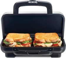Deluxe Hot Sandwich Maker with Durable Nonstick Ceramic Plates Stainless Steel