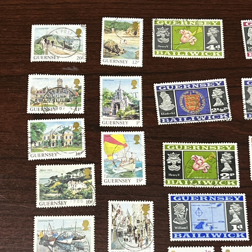LOT OF 50 DIFFERENT GUERNSEY USED MINT STAMPS, SETS, SHORT SETS AND MORE - Image 2 of 4
