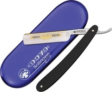 Dovo Folding Straight Razor Carbon Steel Black Ebony Wood Handles Germany