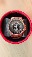Helix Mens Quartz Watch Rose Gold Bracelet Bl...