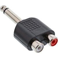 Inline® Audio Adapter, 6,3Mm Klinke Stecker An 2X Cinch Buchse, Mono, Schwarz