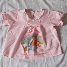 Vintage 80s Sears STRAWBERRY SHORTCAKE Sleep PJ Shirt Top Girls sz M 4-5 Rainbow