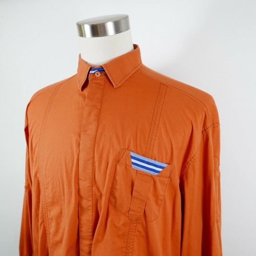 Copperstone Mens Stretch Button Down Solid Orange Shirt Size XXL - Bild 3 von 12