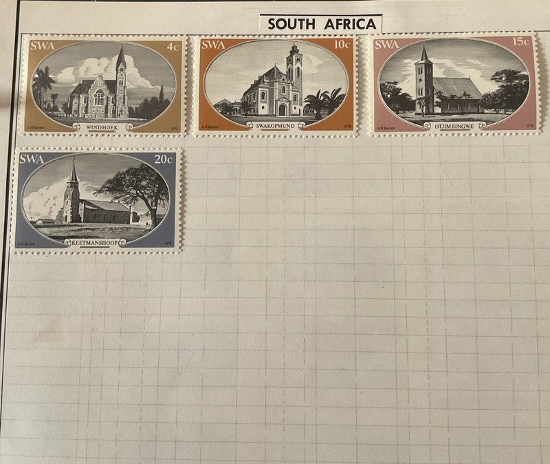 Collection Of 4 Stamps - South Africa (SWA) 1978 Historic Churches MH