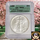 1992 $1 American Silver Eagle ICG MS69 Green Label, Better Back Date, Fast 🚢