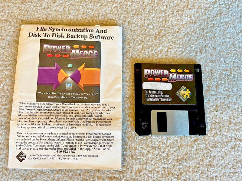 POWER MERGE POWERMERGE LE AUTO FILE SYNCHRONIZATION For CLASSIC MAC MACINTOSHES