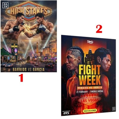 Mario Barrios vs Ryan Garcia Poster, Boxing Fight in Las Vegas 2026