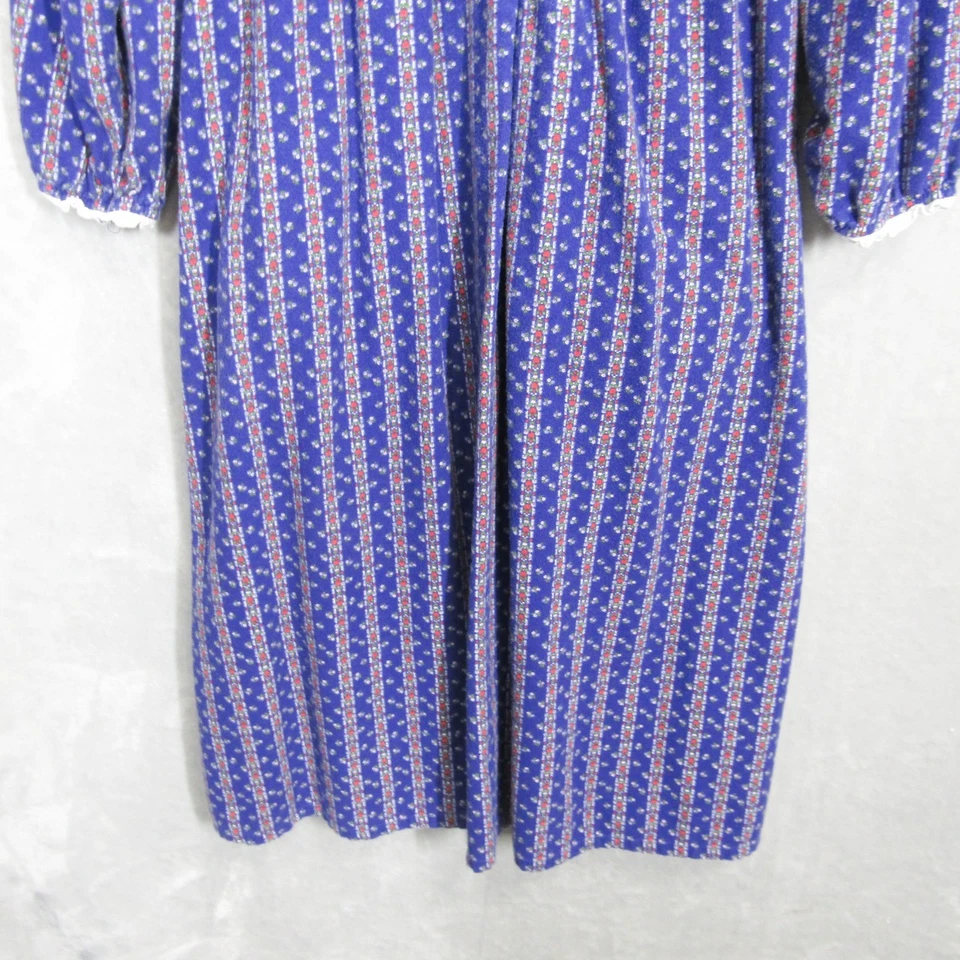 Camisón Lanz of Salzburg Medio Azul Floral Mezcla de Algodón Encaje Ribete Prendas para dormir Foto 4 de 4