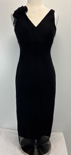 Nine West Midi Sheath Dress Women’s 4 Black Polka Dot Mesh Overlay Tea Length 