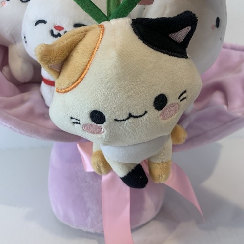 Smoko CAT FRIENDS BOUQUET Peluche 5 gattini rimovibili rosa fiori fiocco - Foto 7 di 11