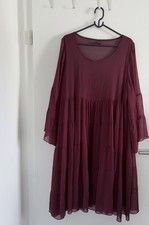 Yoek Kleid wunderschön Bordeaux weit schwingend Gr. XL/48–50 gefüttert Holland
