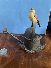 Vintage Bird On A Watering Can Ornament