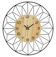 Wall Clock Vintage Rustic Clock  - 3D Large Oversized （Black，16 inches） 41 cm