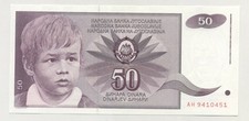 Yugoslavia 50 Dinara 1-6-1990 Pick 104 UNC Uncirculated Banknote