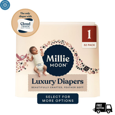 New Millie Moon Luxury Diapers, Size 1, 32 Counts