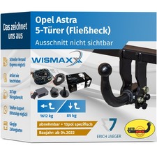 ANHÄNGERKUPPLUNG abnehmbar für Opel Astra L ab 22 +13pol E-Satz Erich J