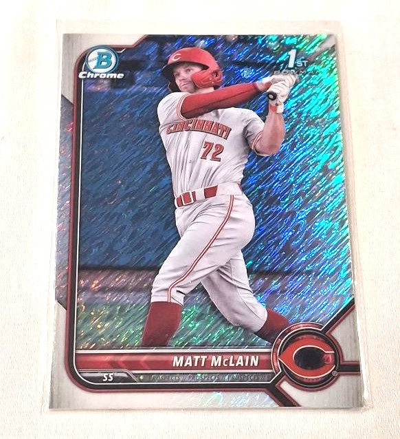2022 Bowman Chrome Prospect Shimmer Refractor Matt McLain Cincinnati Reds BCP245
