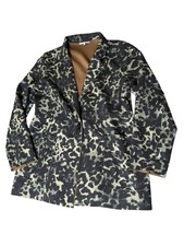 Cárdigan Chaqueta Tempo Paris Estampado Animal Camuflaje Talla L Un Botón Parche Bolsillo