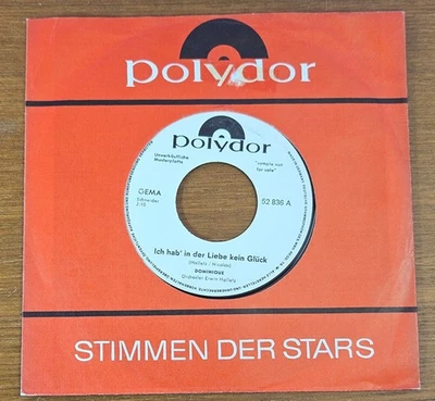 DOMINIQUE "Ich hab' in der Liebe kein Glück" D 60s WL PROMO Schlager POLYDOR 45 - Bild 1 von 3