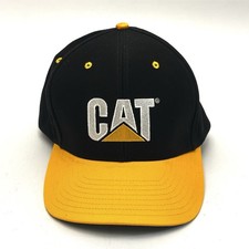 Vintage CAT Caterpillar CYRK Snapback Hat Black Yellow Embroidered Logo Cap