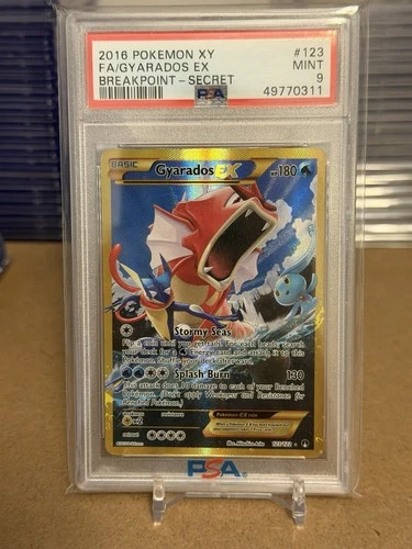 Pokémon Gyarados EX TCG 123/122 XY Breakpoint 2016 Secret Holo Rare Card PSA 9