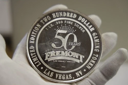 12 oz .999 Fine $200 Casino Strike Freemont 50 Years Limited Edition