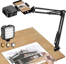 Overhead Mount, Articulating Arm Cell Holder with LED Light, Flexible Stand f...
