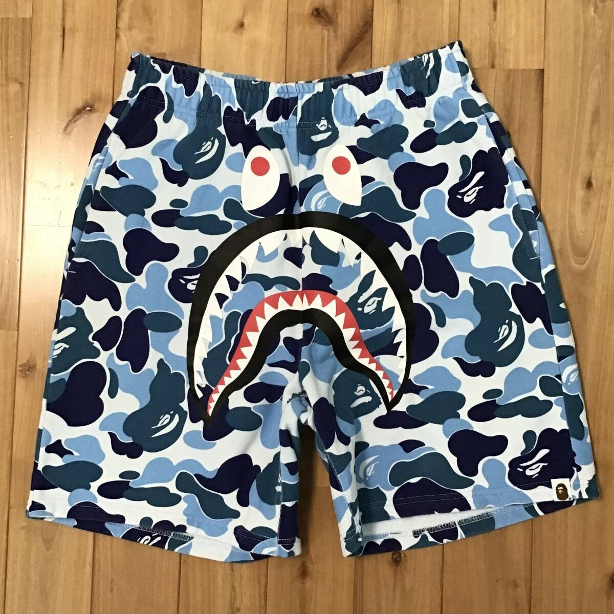 BAPE Shark sweat shorts ABC camo Blue A Bathing Ape Size M