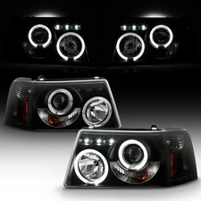 - for 2001-2011 Ford Ranger LED Halo Black Smoked Projector Headlights W/Corner