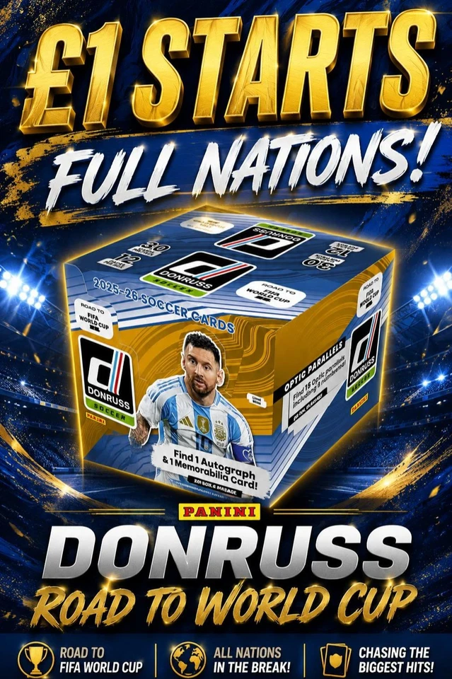 £1 STARTS! FULL NATIONS! DONRUSS RTWC