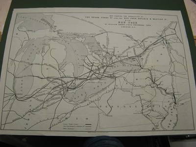 100% ORIGINAL LARGE Grand Trunk Railway Map BY W ABBOTT CANADA NEW YORK C1900/S