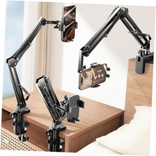 for Gooseneck Phone Holder for Bed Desk 3rd Upgrade Cell Phone Stand Black