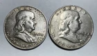 Lot of 2 Franklin Half Dollar - 90% Silver Below Melt. -0964