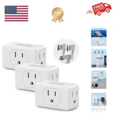 Multi Plug Outlet Extender - Space-Saving Splitter for Travel and Dorms