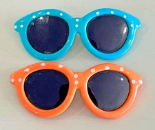 Vintage Barrettes Hair Clips Sunglasses Lot Of 2 Snap Clasp 80s