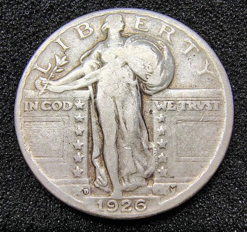 1926-D Standing Liberty Quarter 25C - Denver - VG-F Condition - Light Color