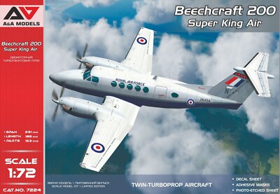 Beechcraft 200 ''Super King Air''  (Plastic model kit)  1/72 AA models 7224