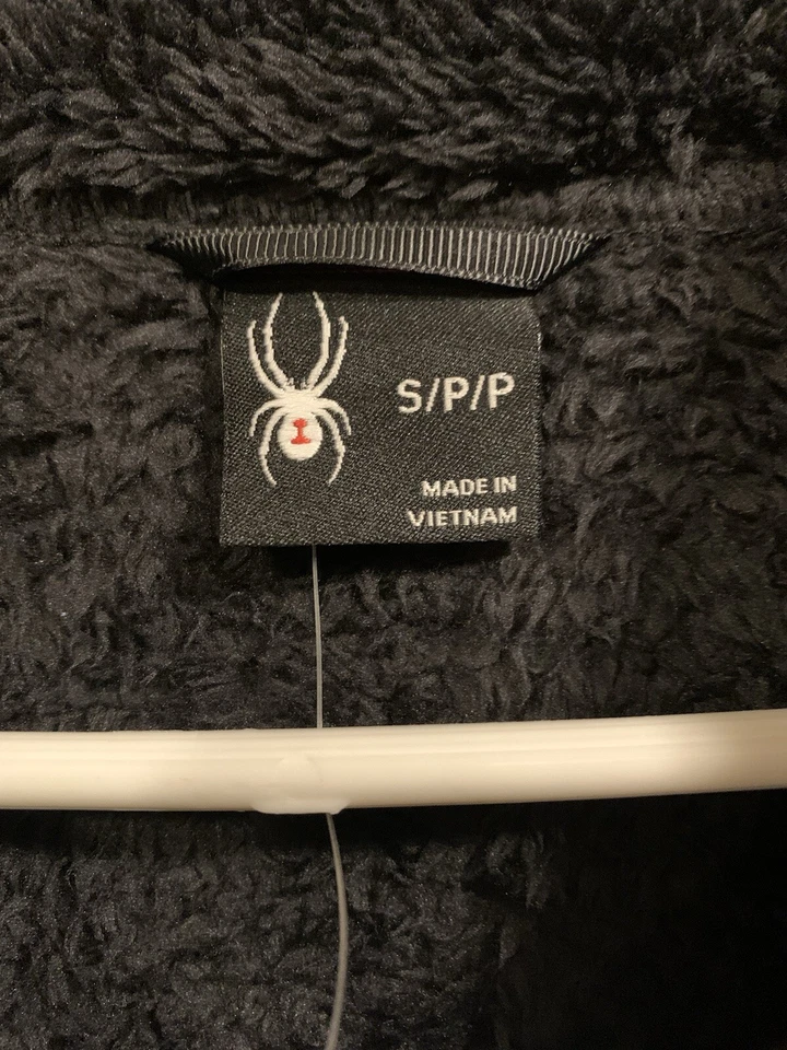 Chaqueta Pullover Spyder Imitación Piel Suave Acogedora Cuarto Cremallera.  Negro. Nuevo con etiquetas, talla S Foto 3 de 4