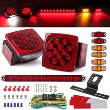 Rear Led Submersible Trailer Tail Light Kit For Boat Marker Truck Waterproof Red