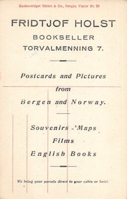 Norway - BERGEN - Fridtjof Holst, Bookseller, Torvalmenning 7 - Publ. Mittet & C
