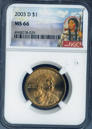 2003-D Sacagawea Native Dollar NGC MS66 Logo Quality ✔️