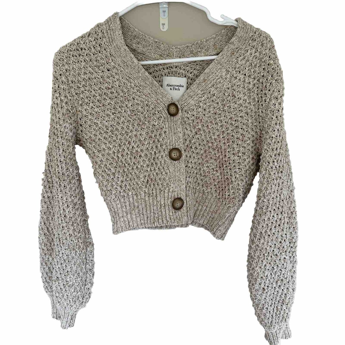 Abercrombie Fitch Xxs Brown Chunky Knit Sweater Cardigan Cropped