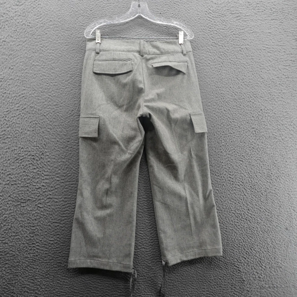 Pantalón cargo corto de lana de pierna ancha Banana Republic vintage 6 gris para mujer tiro medio Y2K Foto 2 de 4