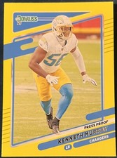 2021 Panini Donruss Football Press Proof Yellow Parallel #77 Kenneth Murray