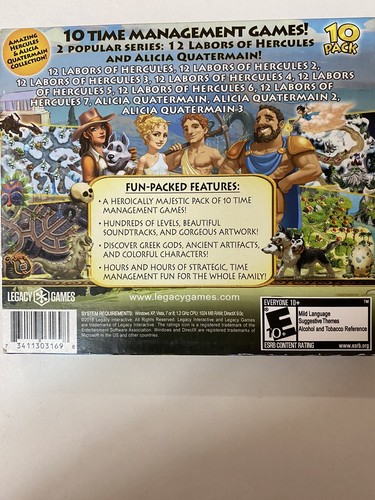 Labors of Hercules PC Video Game 10 Pack Rated E 10+ Legacy Games Greek Gods - Picture 2 of 3