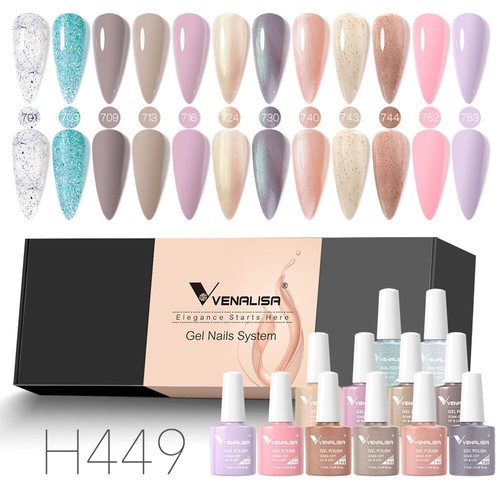 7.5ml 6/12Pcs/Set Gel Nail Polish Set Kit UV LED Nail Art Gel Jelly Varnish Gel - Picture 15 of 56