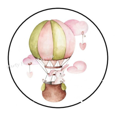 10cm Auto-Aufkleber Sticker Decal Laptop Farbe Watercolor Bunny Balloon R1406